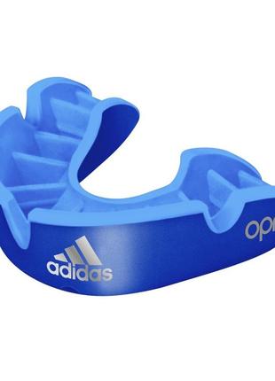 Капа доросла adidas opro silver blue для боксу однощелепна боксерська для зубів спортивна однорядна