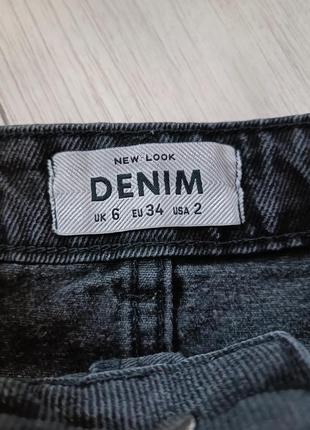 Джинсовая юбка высокая посадка графит new look denim4 фото