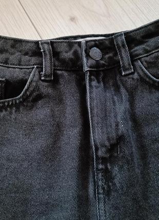 Джинсовая юбка высокая посадка графит new look denim3 фото