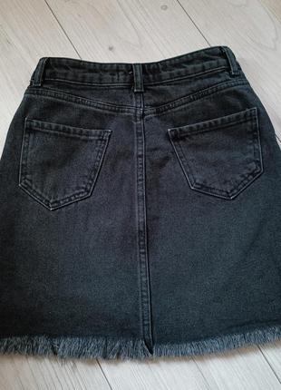 Джинсовая юбка высокая посадка графит new look denim8 фото