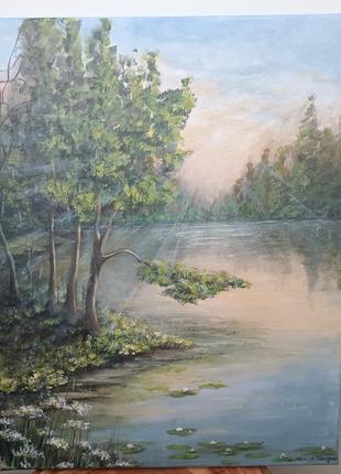 Картина "розсвіт над ворклою" — полотно на підрамнику, акрилові фарби, 40/60, авторська рабюта