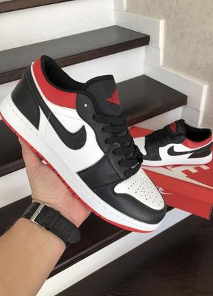 Кроссовки nike air jordan 1 low white black red