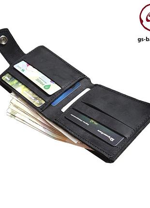 Мужской кожаный кошелек gs портмоне черный