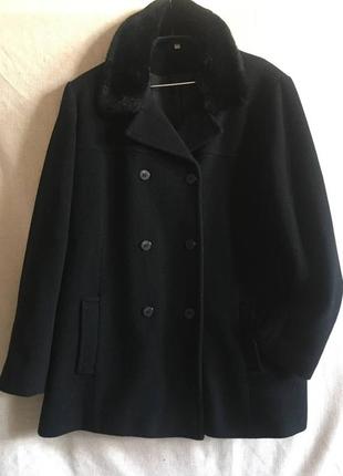 Двубортное легкое шерстяное полупальто пальто-пиджак