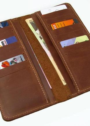Тонкий женский купюрник gs кожаный коньячный
