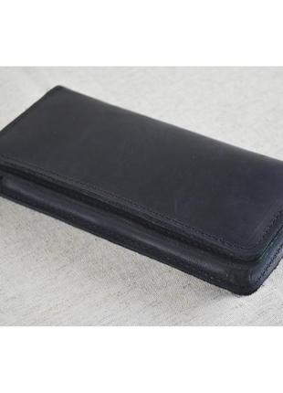 Мужской кошелек клатч gs кожаный черный2 фото