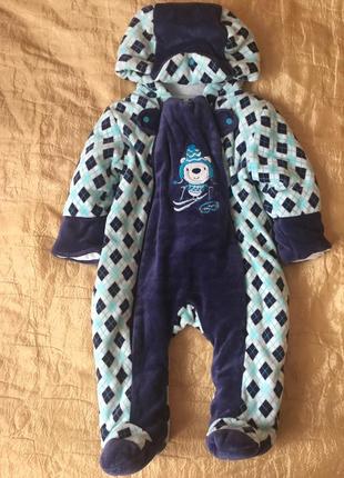 Теплий демісезонний чоловічок на 3-6 міс