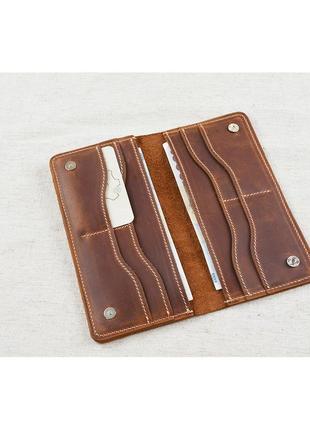Кошелек кожаный женский gs коньячный2 фото