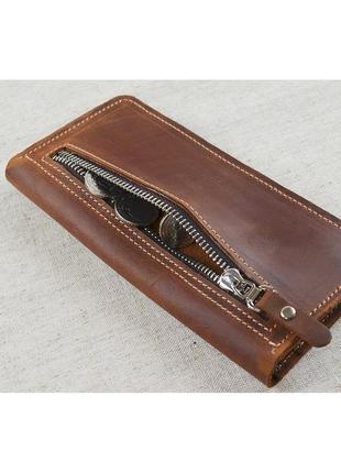 Кошелек кожаный женский gs коньячный3 фото