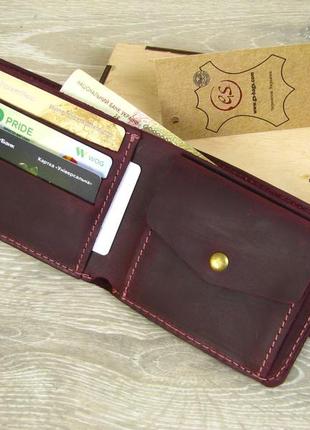 Шкіряне жіноче портмоне gs бордового кольору