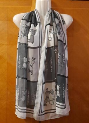 Легенький напівпрозорий шарф в стилі  hermes8 фото