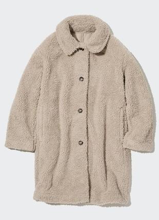 Плюшевое пальто uniqlo teddy