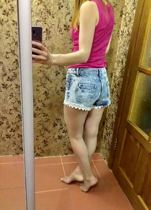 Джинсові шорти варенки з мереживом