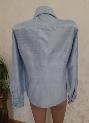 Неймовірно гарна якісна сорочка  блуза шовк жабо довгий комір milano італія3 фото