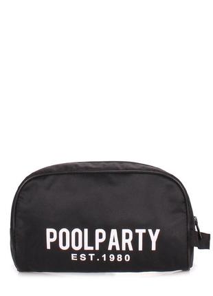 Текстильная косметичка poolparty travelcase черная1 фото