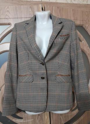 Пиджак кожаные вставки