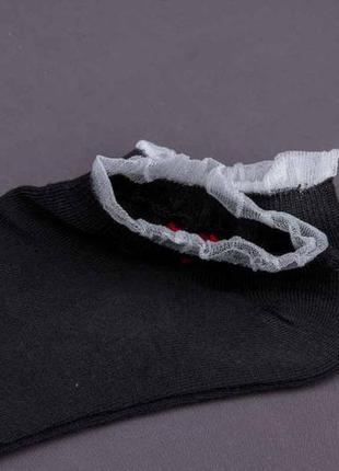 Носочки женские короткие, чорные, корона3 фото