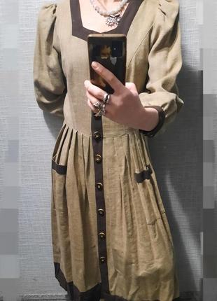 Дизайнерское эксклюзивное винтажное платье стариное платье, шерстяное лен creation atelier8 фото