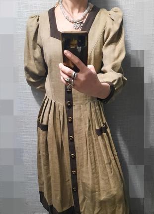 Дизайнерское эксклюзивное винтажное платье стариное платье, шерстяное лен creation atelier6 фото