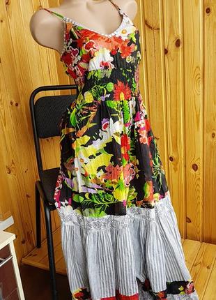 Распродажа летнее платье, сарафан из хлопка в стиле бохо indiano , anastasea 556a4 фото