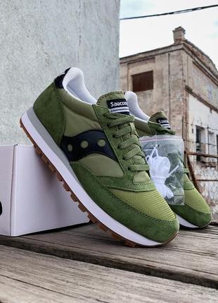 Мужские кроссовки saucony jazz 81 nm 70613-15s green black1 фото