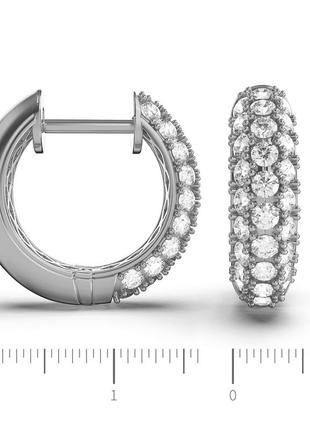 Золотые серьги кольца с бриллиантами 0,84 карат. белое золото3 фото