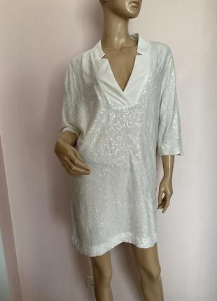 Вискозное платье - туника в паетки /l / brend zara состояние нового