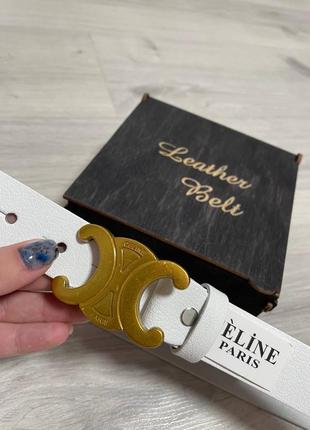 Ремень пояс женский кожаный бежкий беженок в стиле спелый celine / ремень пояс женский в стиле celine