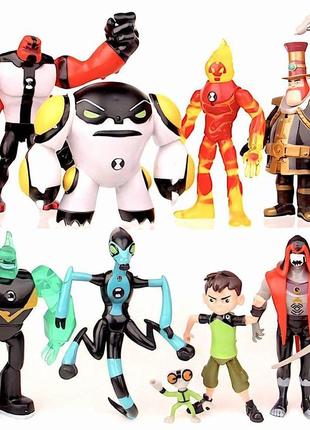 Набор фигурок бен10 9в1 со световыми эффектами, 12 см - ben 10 figure set