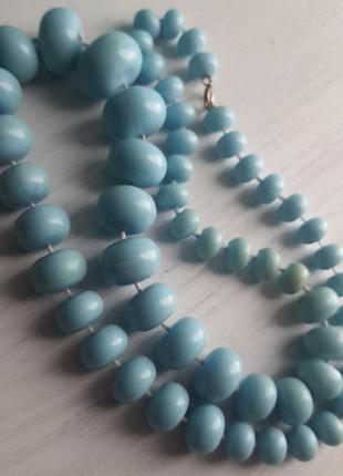 Пластиковые бирюзовые бусы, польша