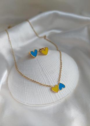 Патріотичні прикраси ланцюжок сережки