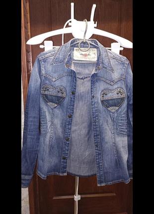 Джинсова сорочка-жакет, waggon оригінал!