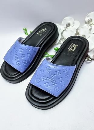 Кожаные шлёпанцы р36-40 сандалии шлепки тапки сланцы шльопанці сланці капці сандалі