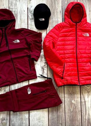 Комплект the north face усе що на фото куртка + кофта + штани + кепка4 фото