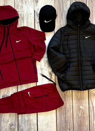 Комплект nike усе що на фото куртка + кофта + штани + кепка3 фото