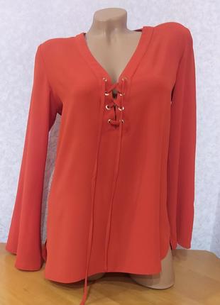 Кофточка - блуза морковного/ кораллового цвета