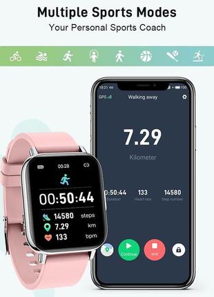 Смарт-часы andfive для android ios (розовый)4 фото