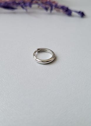 Серебряная сережка кольцо 12 мм поштучно серебро 925 пробы родированное 56058р 0.45г5 фото