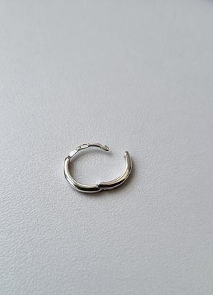 Серебряная сережка кольцо 12 мм поштучно серебро 925 пробы родированное 56058р 0.45г8 фото