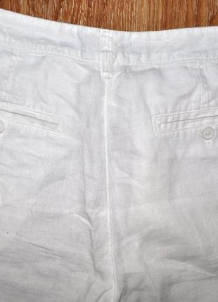 Лляні,літні,білі штани,брюки прямого крою4 фото