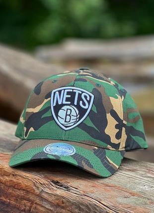 Оригінальна камуфляжна кепка mitchell & ness  snapback cap brooklyn nets