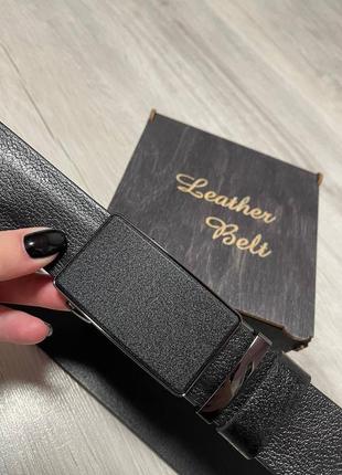 Ремень пояс мужской кожаный автомат / ремень пояс мужественный кожаный