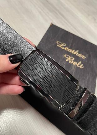 Ремень пояс мужской кожаный автомат / ремень пояс мужественный кожаный