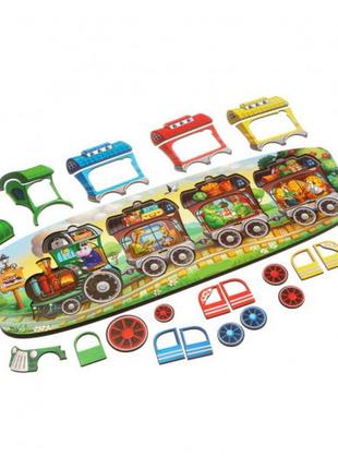 Сортер детский ань-янь "веселый паровозик" из 3 вагонов, псф019