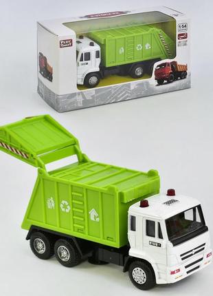 Машинка металопластик 6512 c сміттєвоз "play smart" інерція, кузов відкривається, у коробці