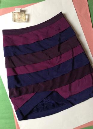 Очень стильная шёлковая юбка фиолетово-синяя boden