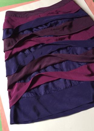 Очень стильная шёлковая юбка фиолетово-синяя boden2 фото