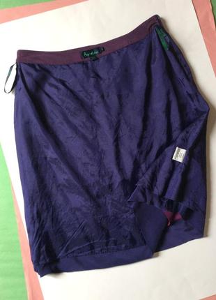 Очень стильная шёлковая юбка фиолетово-синяя boden5 фото