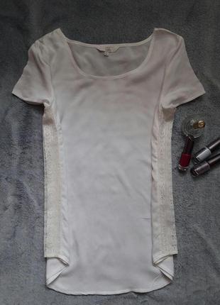 Элегантная молочная нежная блуза с кружевом, блузка, блузочка clockhouse3 фото