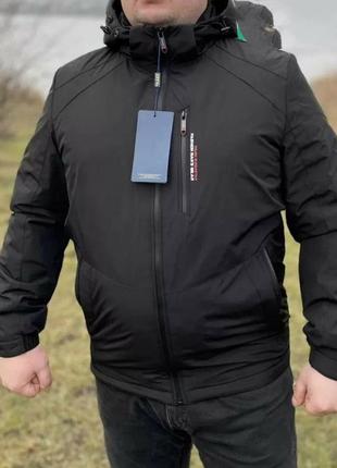 Куртка чоловіча zpjv весняна батал чорна2 фото
